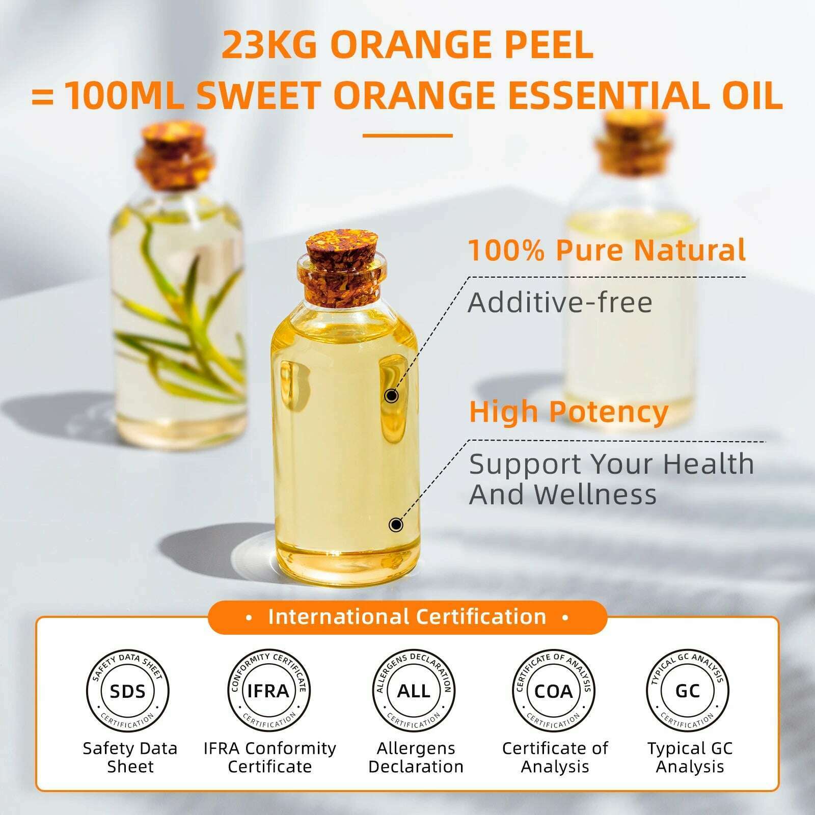 KIMLUD, HIQILI 100ML Sweet Orange Essential Oils,100% Pure Nature for Aromatherapy, Diffuser, Humidifier, Massage, Fresh air, Candle, KIMLUD Womens Clothes