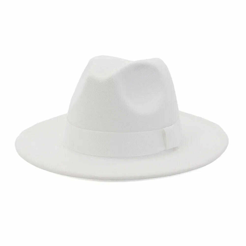 HOAREE Purple Wool Felt Jazz Fedora Hats Men Women Wide Brim Sombrero British Style Trilby Formal Panama Cap Solid Dress Hat - KIMLUD