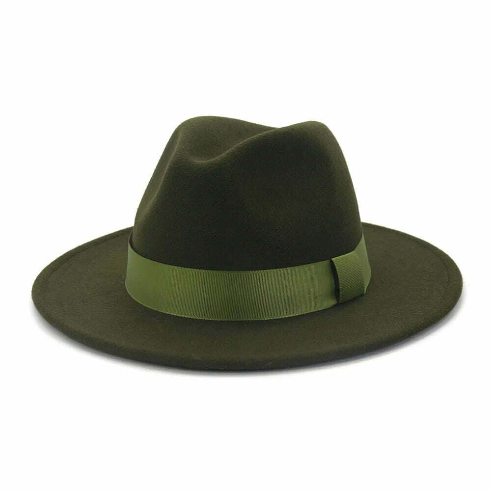 HOAREE Purple Wool Felt Jazz Fedora Hats Men Women Wide Brim Sombrero British Style Trilby Formal Panama Cap Solid Dress Hat - KIMLUD
