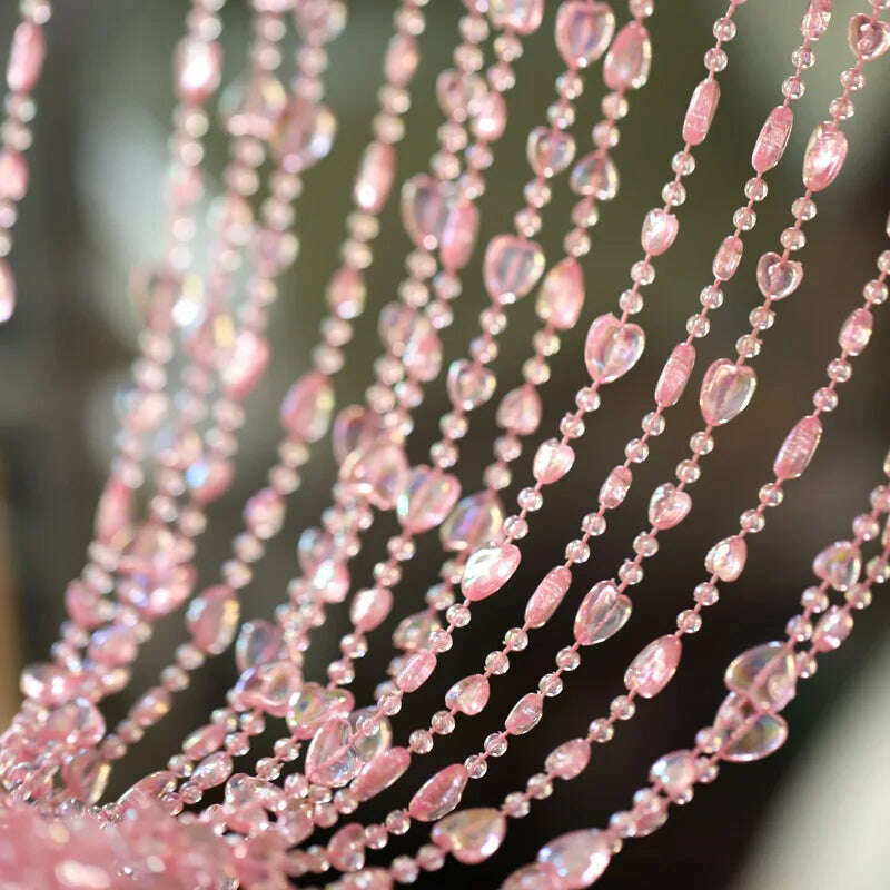 KIMLUD, Home Decor Door Curtain Romantic Love Heart Acrylic Bead Curtain Wedding Party Window Balcony Garden DIY Decoration Accessories, KIMLUD Womens Clothes