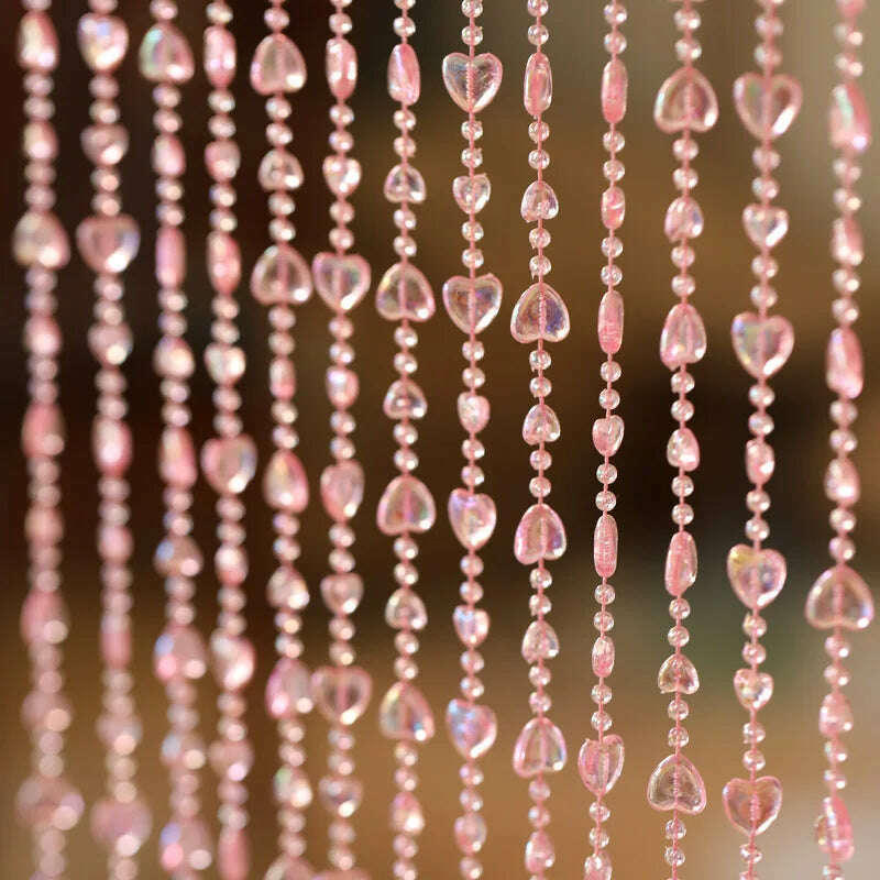 KIMLUD, Home Decor Door Curtain Romantic Love Heart Acrylic Bead Curtain Wedding Party Window Balcony Garden DIY Decoration Accessories, KIMLUD Womens Clothes