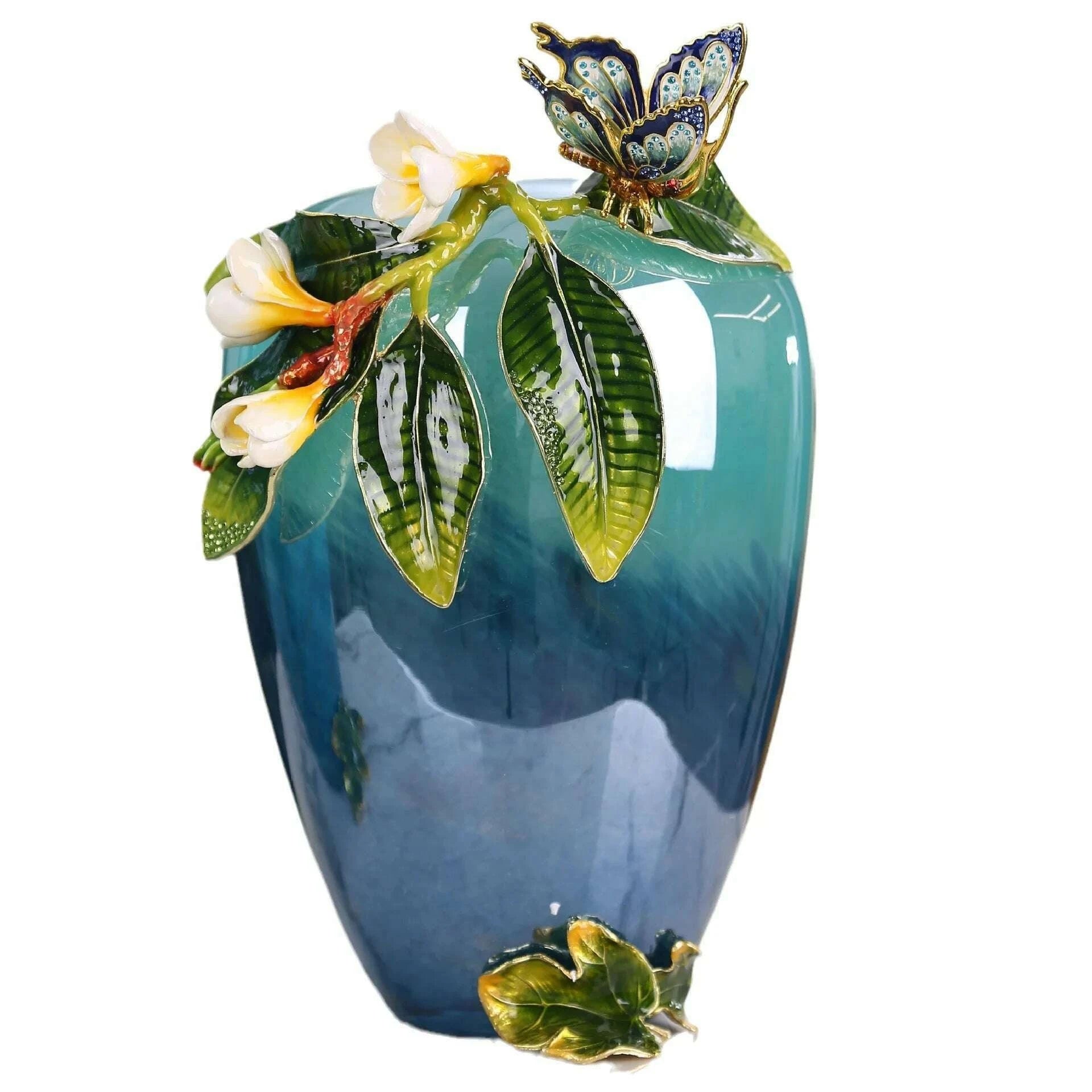 Home decoration accessories Glass Vase Handmade enamel colored vase Living room decorations Flower arrangement device - KIMLUD