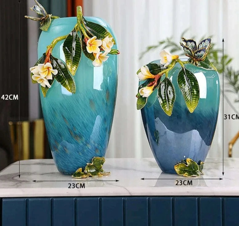 Home decoration accessories Glass Vase Handmade enamel colored vase Living room decorations Flower arrangement device - KIMLUD