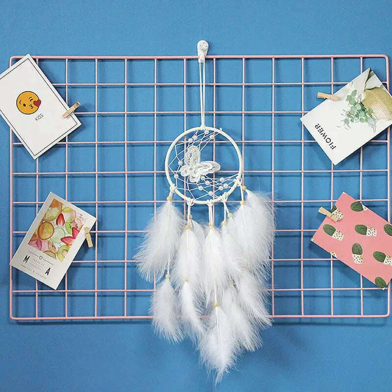 KIMLUD, Home Decoration Dream Catcher  Feathers HandWoven Ornaments Birthday Graduation Gift Wall Hanging Decor For Car, Pink / CHINA, KIMLUD APPAREL - Womens Clothes
