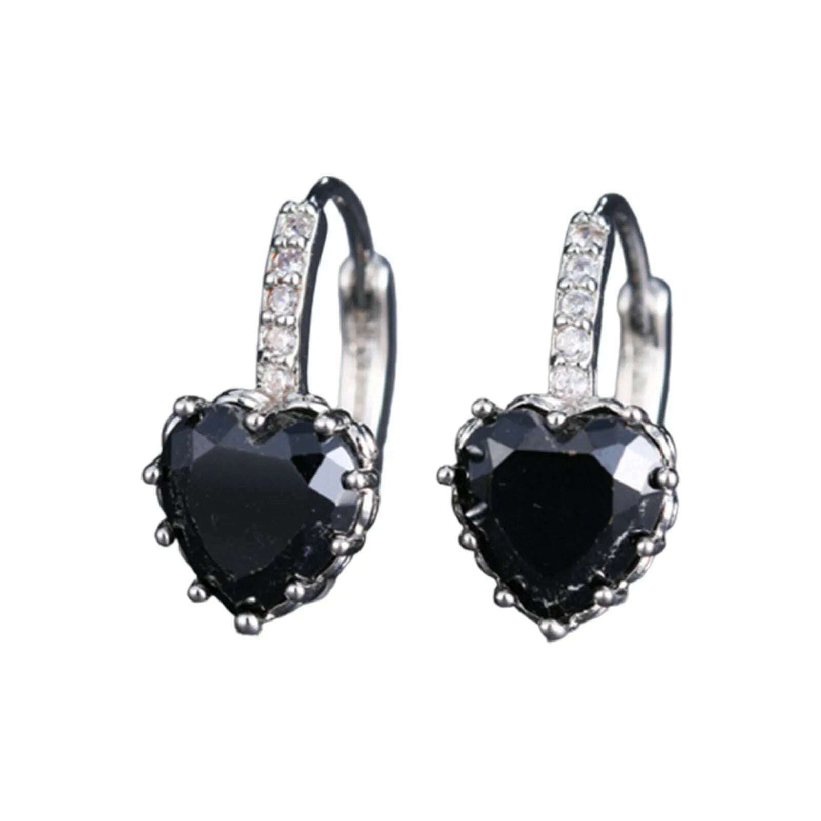 HOT SALES!!! Women's Luxury Pink Love Heart Rhinestone Gold Plated Leverback Hoop Earrings fashion jewelry accessory 17 x 19mm - KIMLUD