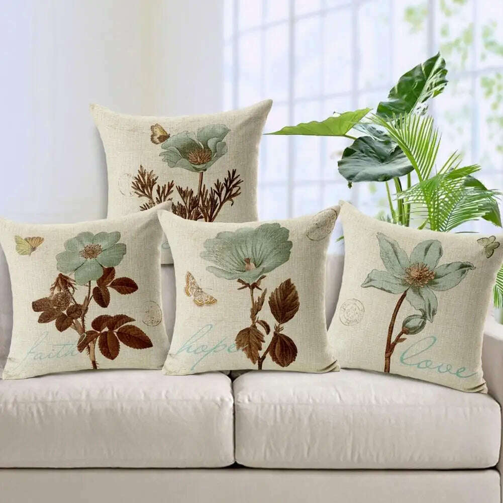 KIMLUD, HOT SALES！！！New Arrival Vintage Flower Style Pillow Case Bed Sofa Square Throw Cushion Cover Home Decor Wholesale Dropshipping, KIMLUD Womens Clothes