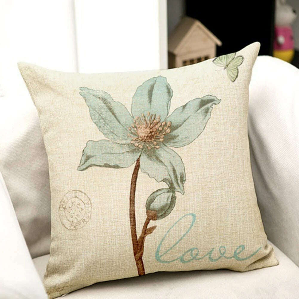 KIMLUD, HOT SALES！！！New Arrival Vintage Flower Style Pillow Case Bed Sofa Square Throw Cushion Cover Home Decor Wholesale Dropshipping, KIMLUD Womens Clothes