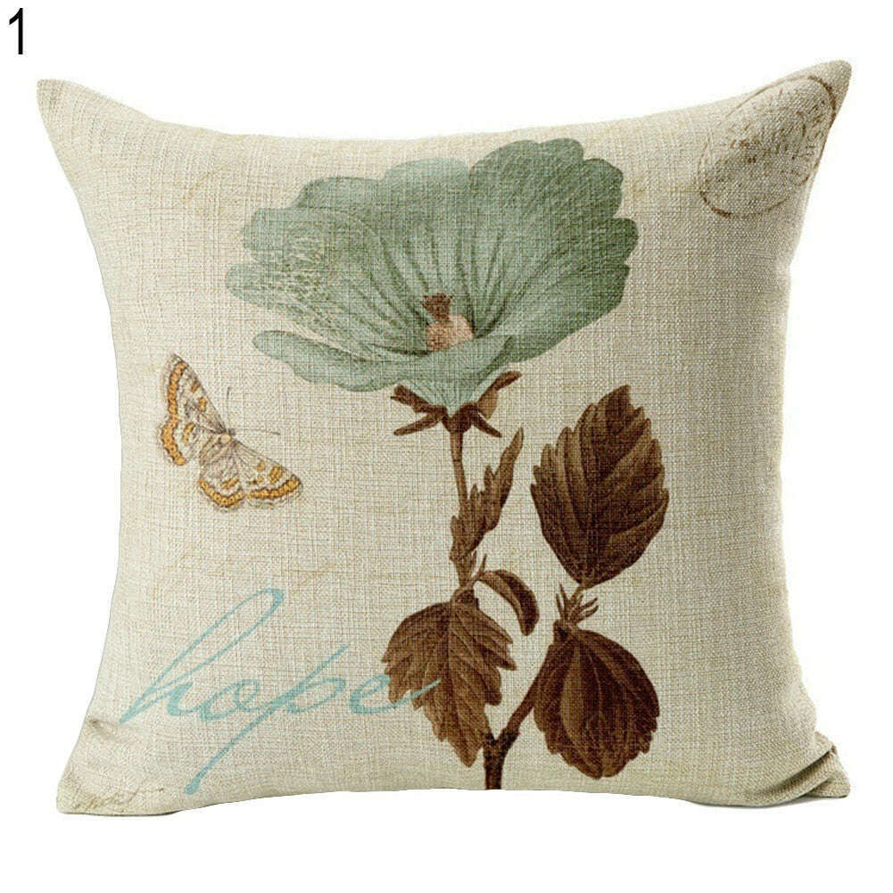 KIMLUD, HOT SALES！！！New Arrival Vintage Flower Style Pillow Case Bed Sofa Square Throw Cushion Cover Home Decor Wholesale Dropshipping, KIMLUD Womens Clothes