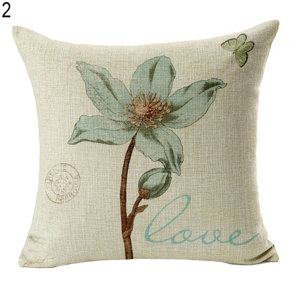 KIMLUD, HOT SALES！！！New Arrival Vintage Flower Style Pillow Case Bed Sofa Square Throw Cushion Cover Home Decor Wholesale Dropshipping, KIMLUD Womens Clothes