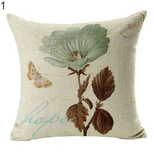 KIMLUD, HOT SALES！！！New Arrival Vintage Flower Style Pillow Case Bed Sofa Square Throw Cushion Cover Home Decor Wholesale Dropshipping, 1, KIMLUD APPAREL - Womens Clothes
