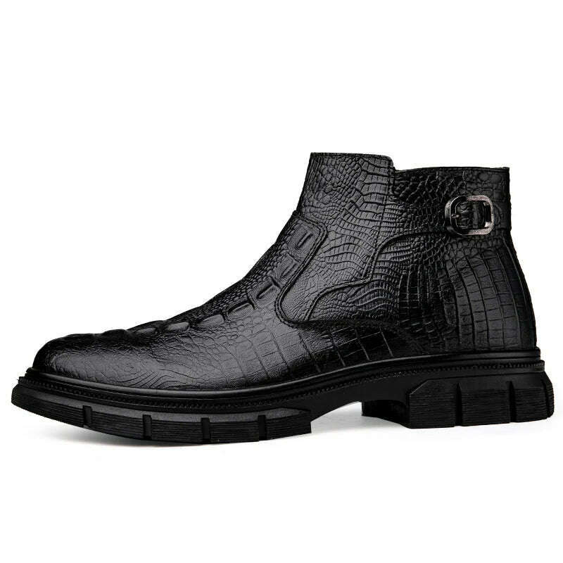 KIMLUD, Hot Selling Men's Ankle Boots Europe America Winter Cotton Shoes Men's Business Short Boots High-quality Genuine Leather Boots, Black / 45, KIMLUD APPAREL - Womens Clothes