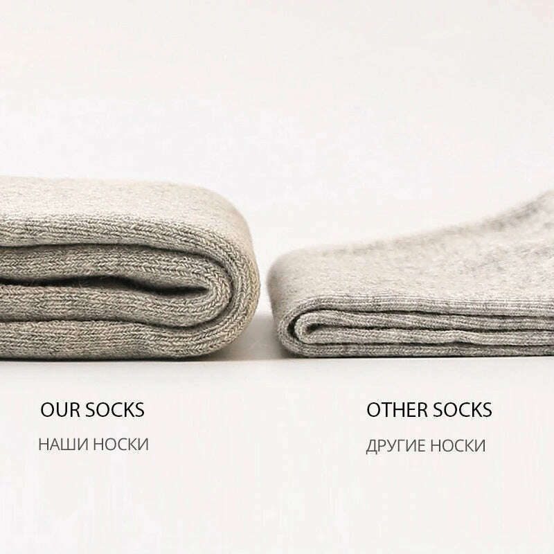 KIMLUD, HSS Brand 100% Cotton Men Socks High Quality 5 Pairs Thicken Warm Business Socks Black Autumn Winter For Male Thermal, KIMLUD Womens Clothes