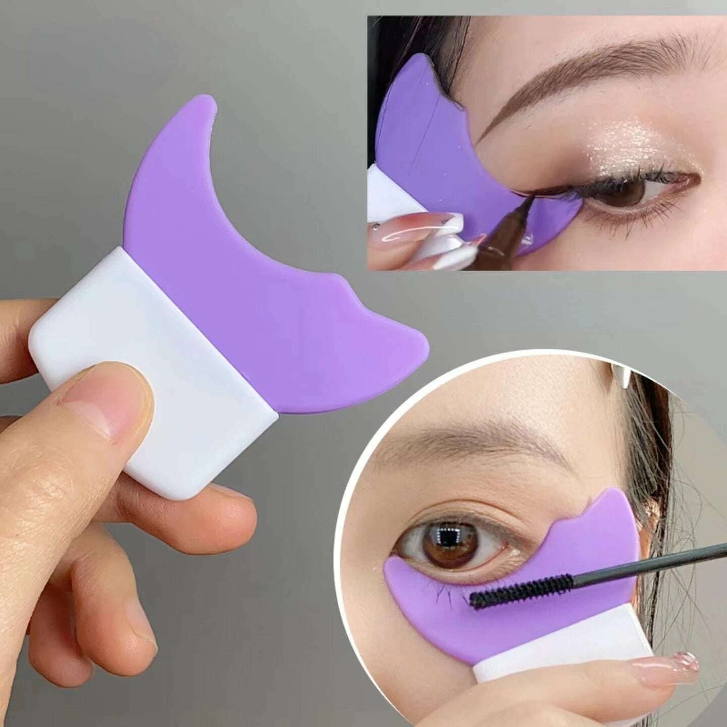 KIMLUD, HUAZDS 2023 Silicone Eyeliner Stencils Wing Tips Drawing Lipstick Wearing Aid Face Cream Mask Applicator Makeup Tool Resusable, Purple-2, KIMLUD Women's Clothes