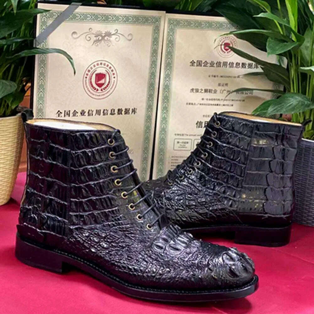 hulangzhishi men boots Pure manual Short boots male shoes - KIMLUD