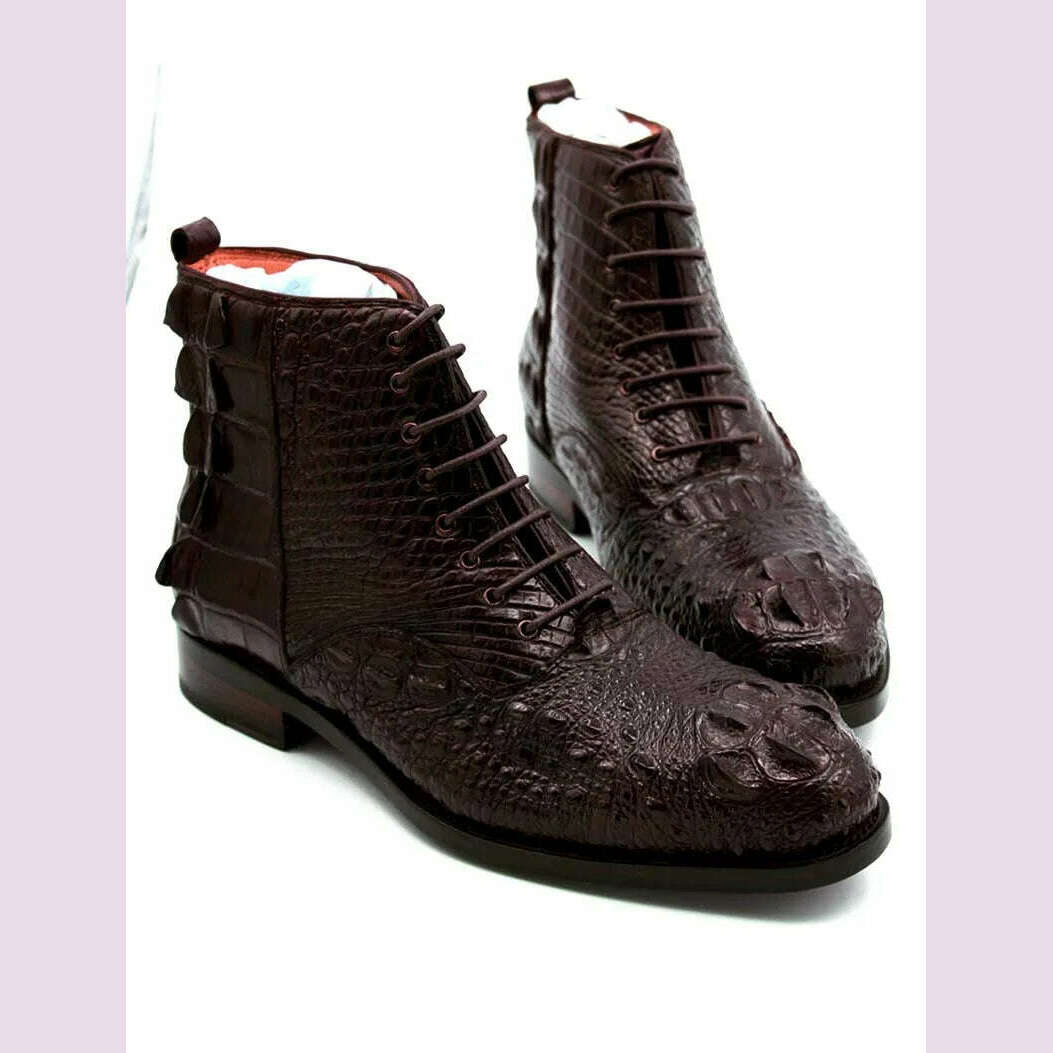 hulangzhishi men boots Pure manual Short boots male shoes - KIMLUD