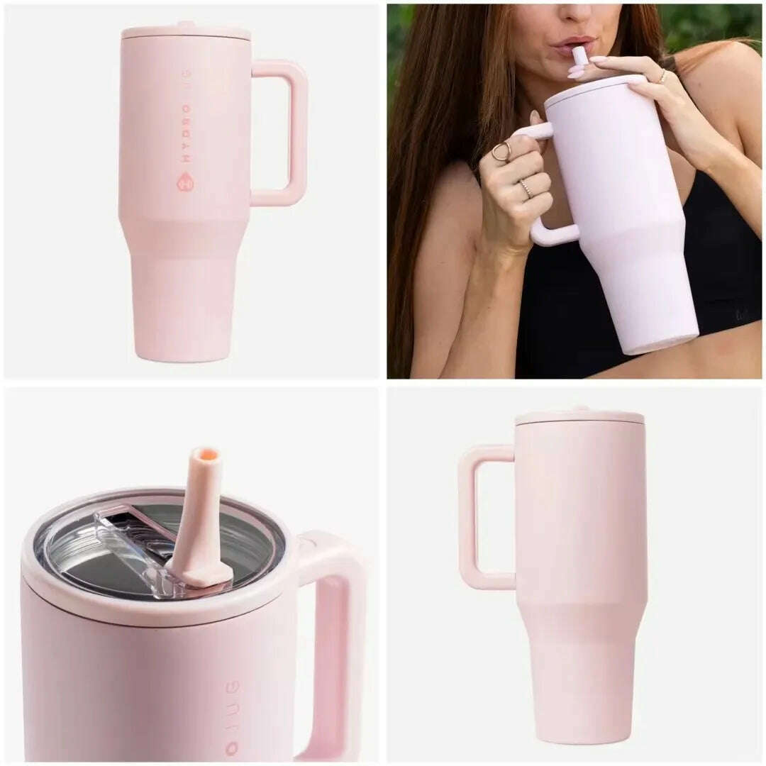 KIMLUD, HydroJug Tumbler 32OZ/40OZ Traveler Straw Lid Stainless Steel Vacuum Insulated Car Mug Double Wall Thermal Iced Travel, KIMLUD Womens Clothes