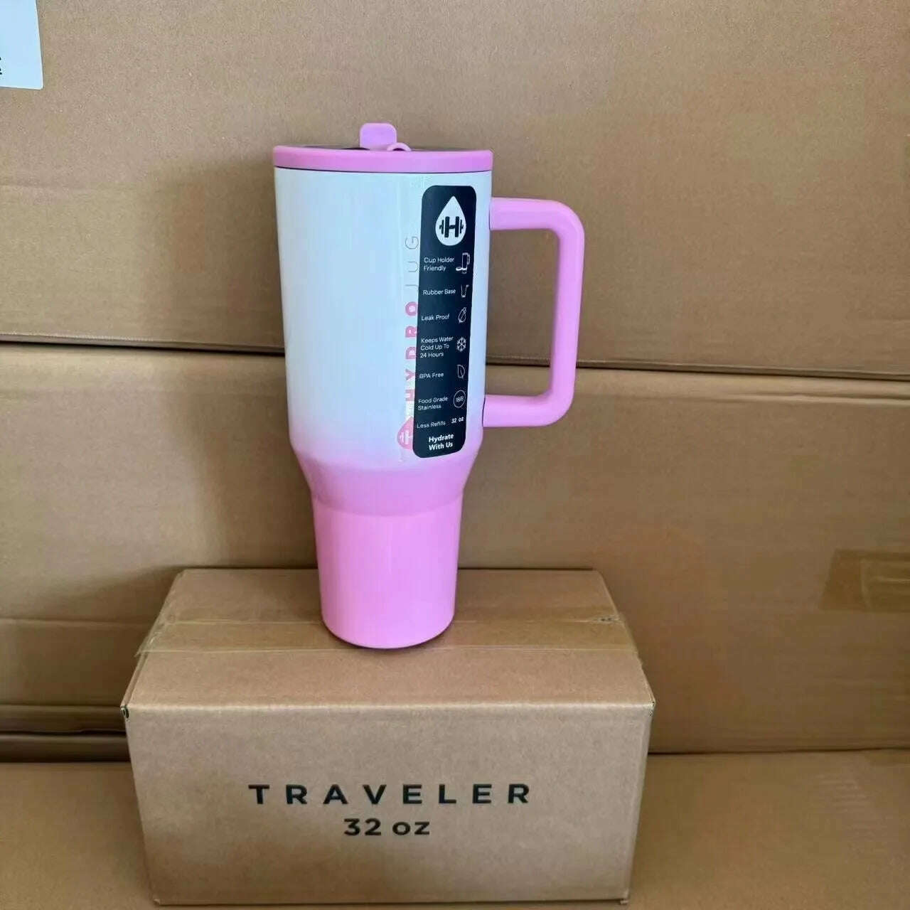 KIMLUD, HydroJug Tumbler 32OZ/40OZ Traveler Straw Lid Stainless Steel Vacuum Insulated Car Mug Double Wall Thermal Iced Travel, Candy coated / 40OZ, KIMLUD APPAREL - Womens Clothes
