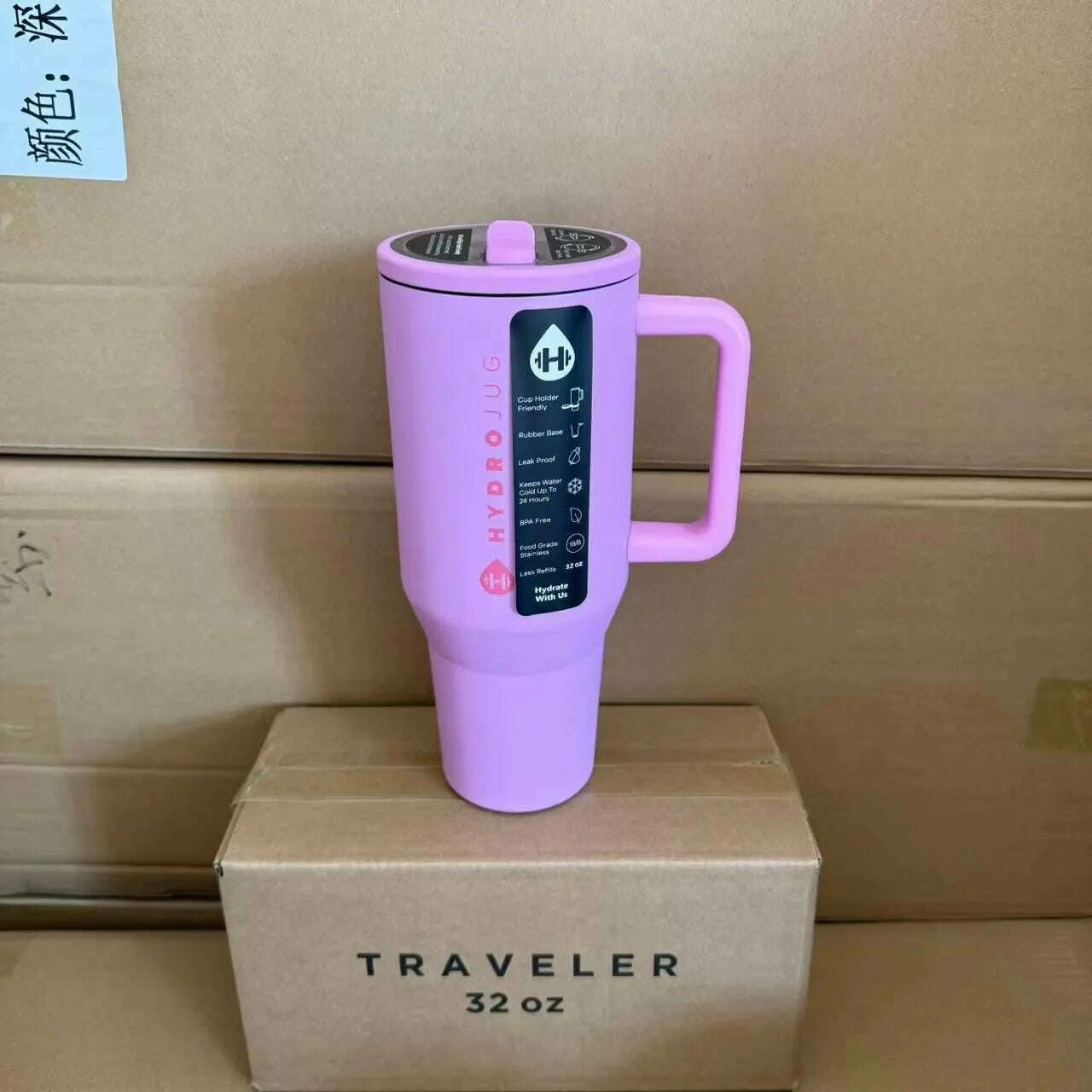 KIMLUD, HydroJug Tumbler 32OZ/40OZ Traveler Straw Lid Stainless Steel Vacuum Insulated Car Mug Double Wall Thermal Iced Travel, Bubblegum / 32OZ, KIMLUD APPAREL - Womens Clothes
