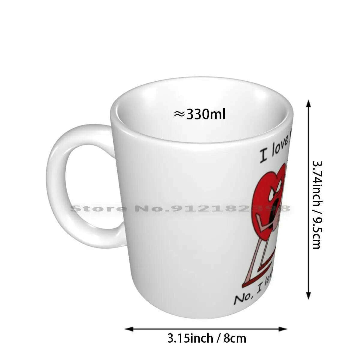 KIMLUD, I Love You More! Ceramic Mugs Coffee Cups Milk Tea Mug Hearts Love Valentines Day Romantic Creative Trending Vintage Gift, KIMLUD Womens Clothes