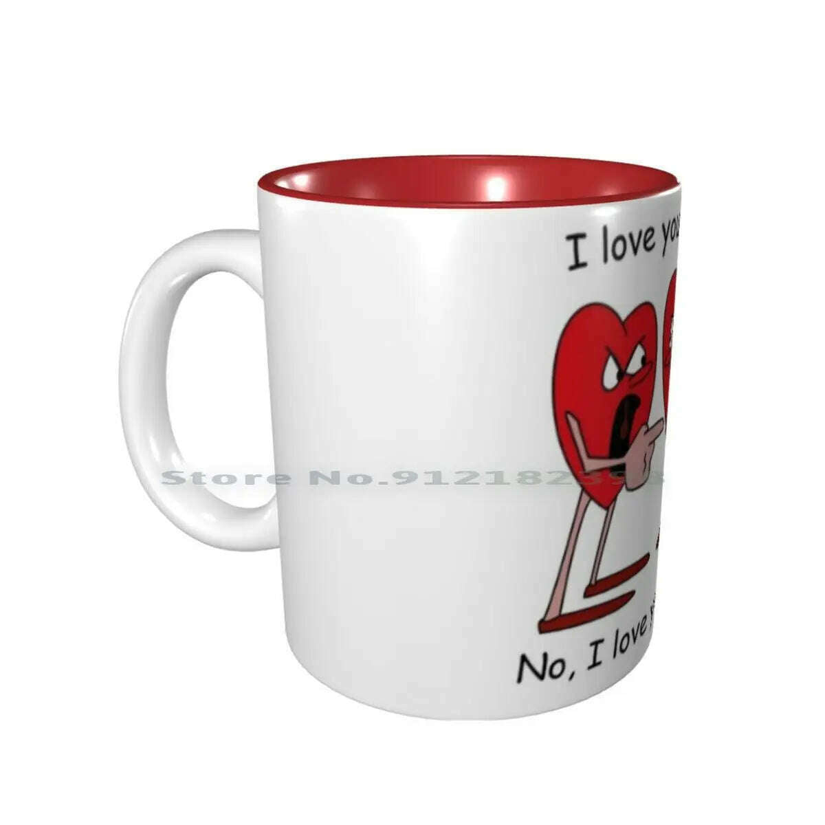 KIMLUD, I Love You More! Ceramic Mugs Coffee Cups Milk Tea Mug Hearts Love Valentines Day Romantic Creative Trending Vintage Gift, Inside Red Mug / One Size, KIMLUD APPAREL - Womens Clothes