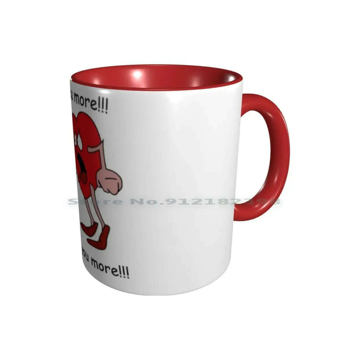 KIMLUD, I Love You More! Ceramic Mugs Coffee Cups Milk Tea Mug Hearts Love Valentines Day Romantic Creative Trending Vintage Gift, Double Red Mug / One Size, KIMLUD APPAREL - Womens Clothes