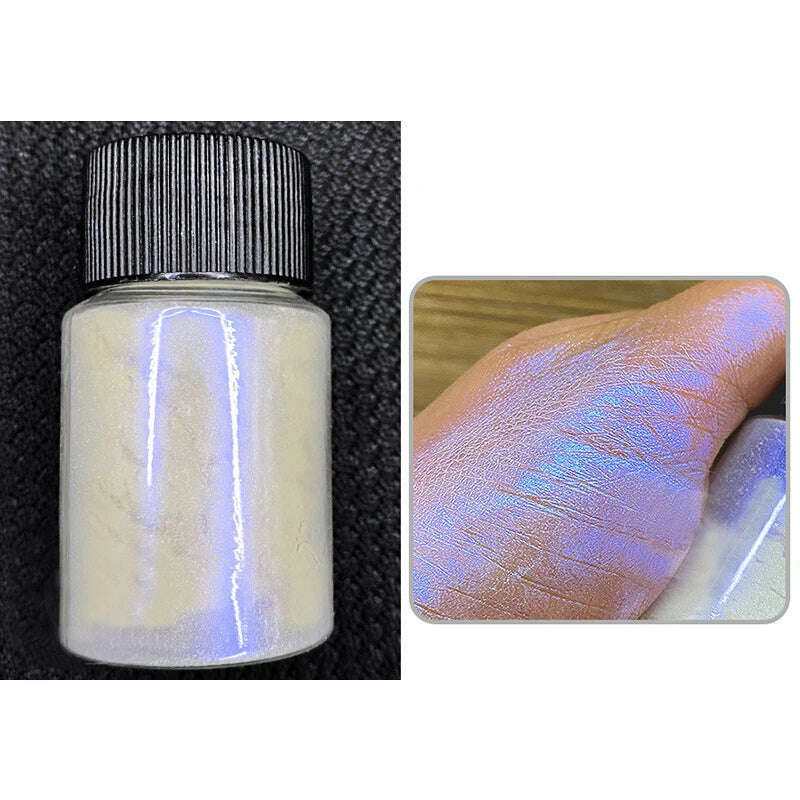KIMLUD, Ice Muscle Aurora Neon Glitter Mirror Nail Powder Pigment Pearl Nail Art Glitter Dust Chrome Aurora Blue Manicure Holographic, KIMLUD Womens Clothes