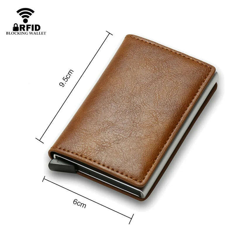 KIMLUD, ID Credit Bank Card Holder Wallet Luxury Brand Men Anti Rfid Blocking Protected Magic Leather Slim Mini Small Money Wallets Case, KIMLUD Womens Clothes