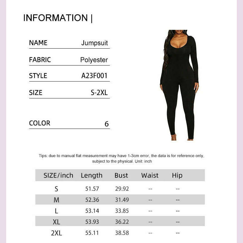 KIMLUD, II Women's Rompers Long Sleeve Solid Skinny Bodycon Jumpsuits Fashion Sports Fitness Casual Activity Streetwear Overalls, KIMLUD Womens Clothes
