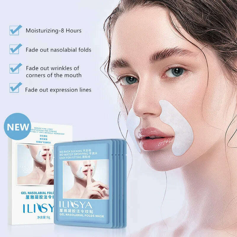 KIMLUD, ILISYA Beauty Nasolabial Folds Anti-Wrinkle Mask Anti-Aging Stickers Face Care Prevent Face Wrinkle Fine Lines Wrinkle Removal, KIMLUD Women's Clothes
