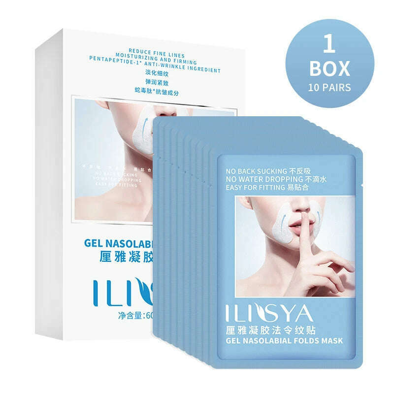KIMLUD, ILISYA Beauty Nasolabial Folds Anti-Wrinkle Mask Anti-Aging Stickers Face Care Prevent Face Wrinkle Fine Lines Wrinkle Removal, 10 Pairs / GERMANY, KIMLUD Women's Clothes