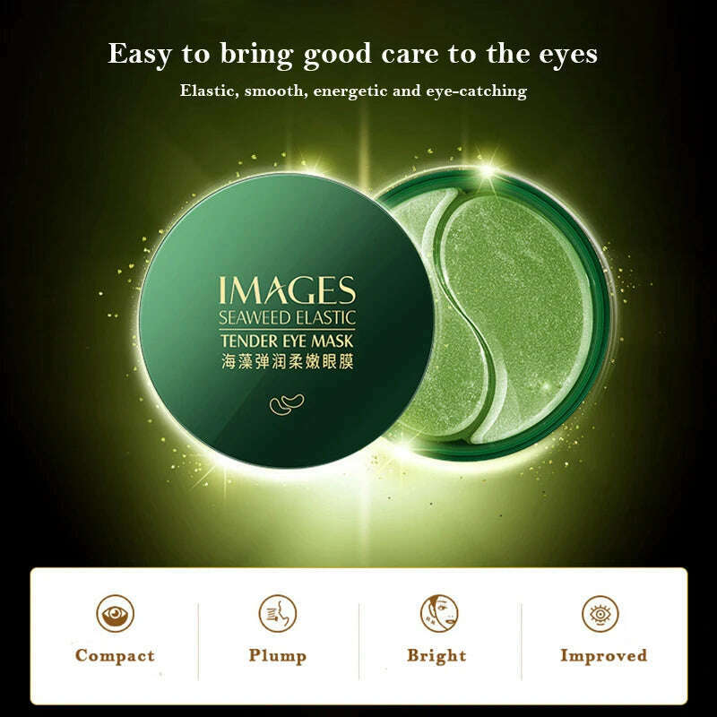 KIMLUD, IMAGES Seaweed Black Pearl Gold Collagen Eye Patches Anti Dark Circle Anti-wrinkle Eye Mask Moisturizing Eyes Care Masks 120pcs, KIMLUD Womens Clothes