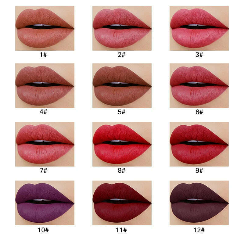 KIMLUD, IMAGIC Lipstick Moisturizer Lips Smooth Lip Stick Long Lasting Charming Lip Lipstick Cosmetic Beauty Makeup 12 Colors, KIMLUD Women's Clothes