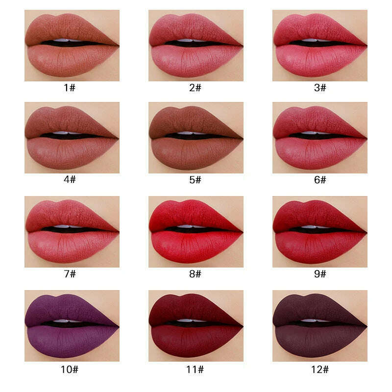 IMAGIC Lipstick Moisturizer Lips Smooth Lip Stick Long Lasting Charming Lip Lipstick Cosmetic Beauty Makeup 12 Colors - KIMLUD