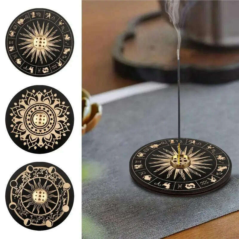 Incense Stick Burner Cute Incense Holder For Sticks Wood Incense Tray Holder For Sticks With 9 Hole For Yoga Meditation And Home - KIMLUD