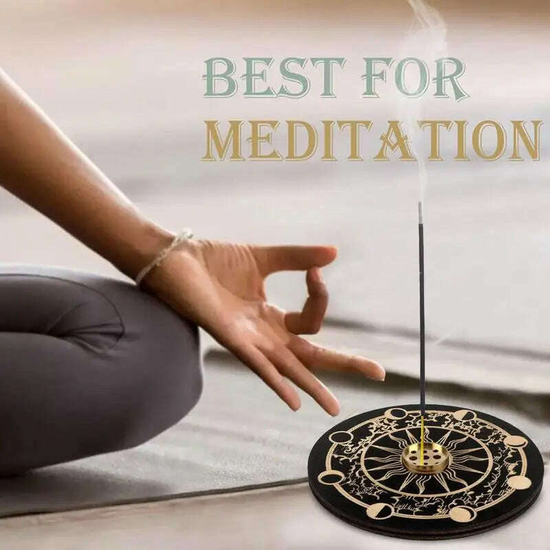 Incense Stick Burner Cute Incense Holder For Sticks Wood Incense Tray Holder For Sticks With 9 Hole For Yoga Meditation And Home - KIMLUD