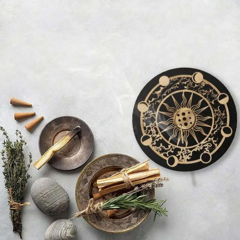 Incense Stick Burner Cute Incense Holder For Sticks Wood Incense Tray Holder For Sticks With 9 Hole For Yoga Meditation And Home - KIMLUD