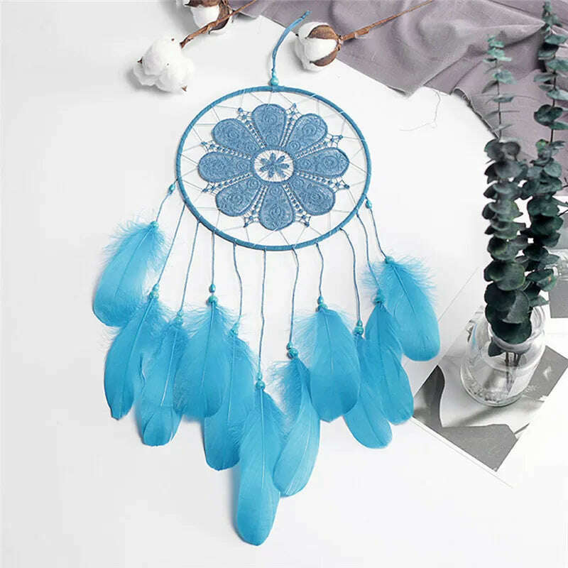 Indian Style Dreamcatcher Handmade Wind Chimes Hanging Pendant Dream Catcher Home Wall Art Hangings Decorations - KIMLUD