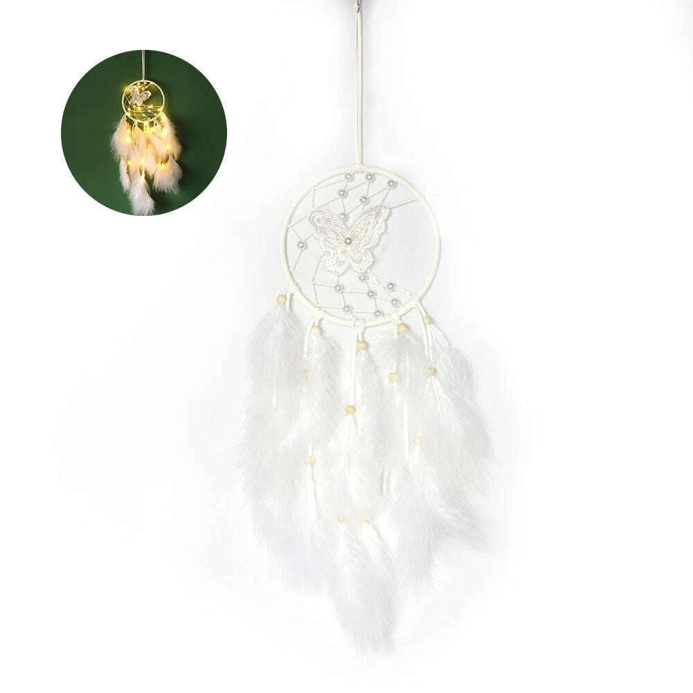 Indian Style Dreamcatcher Handmade Wind Chimes Hanging Pendant Dream Catcher Home Wall Art Hangings Decorations - KIMLUD