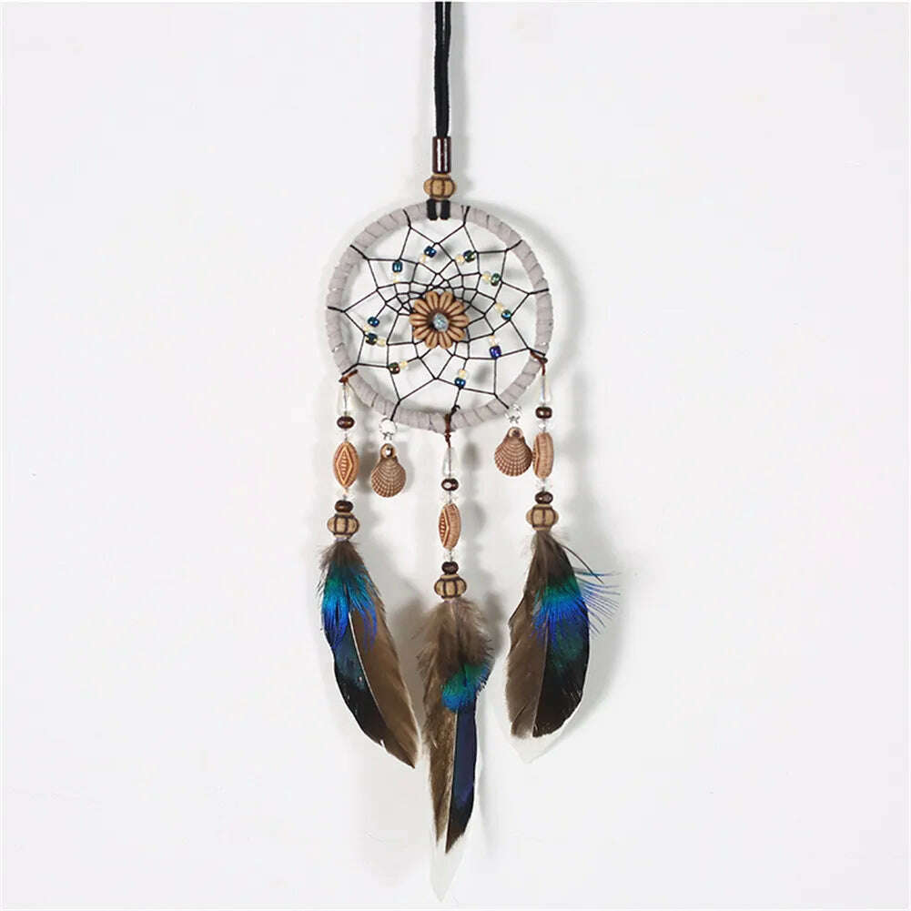 Indian Style Dreamcatcher Handmade Wind Chimes Hanging Pendant Dream Catcher Home Wall Art Hangings Decorations - KIMLUD