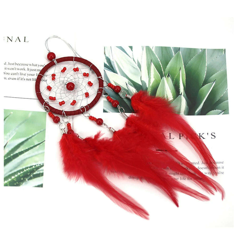 Indian Style Dreamcatcher Handmade Wind Chimes Hanging Pendant Dream Catcher Home Wall Art Hangings Decorations - KIMLUD