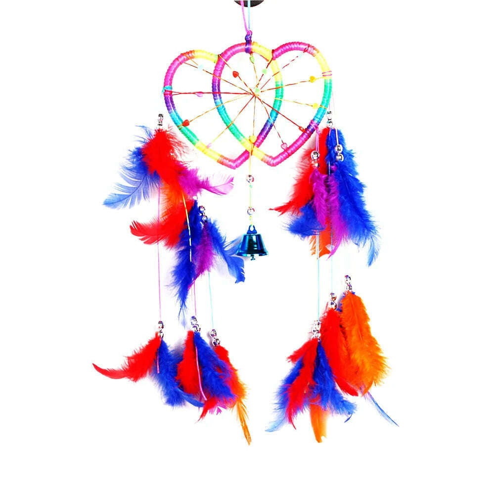 Indian Style Dreamcatcher Handmade Wind Chimes Hanging Pendant Dream Catcher Home Wall Art Hangings Decorations - KIMLUD