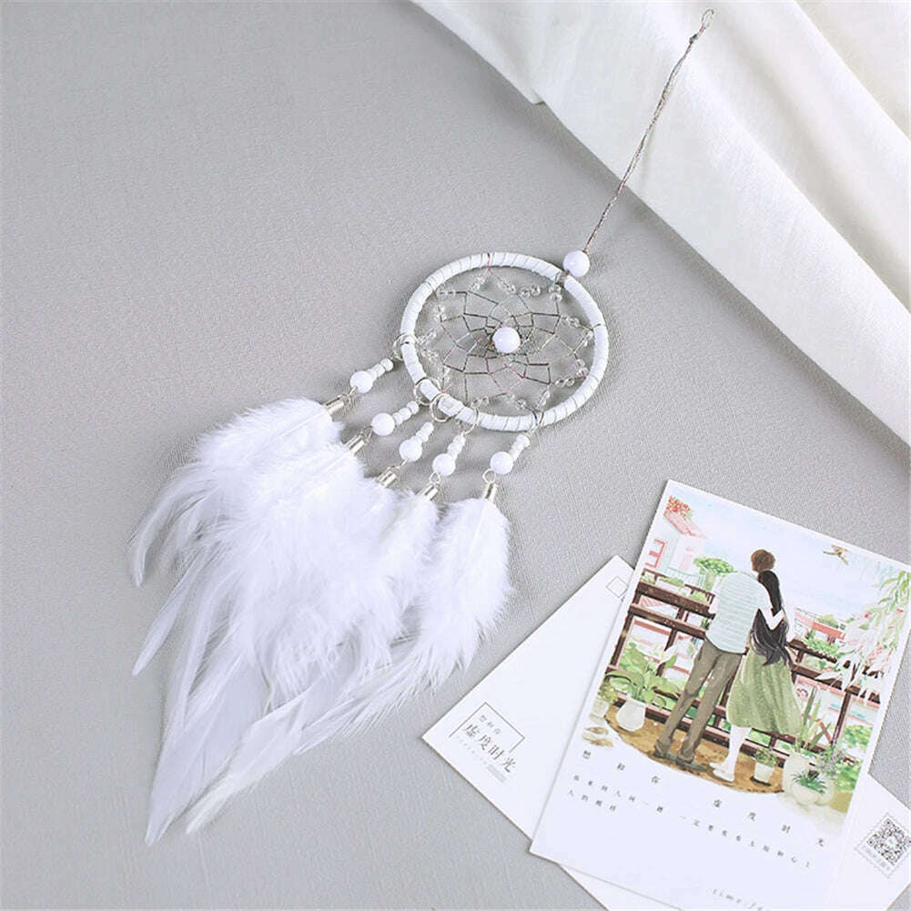 Indian Style Dreamcatcher Handmade Wind Chimes Hanging Pendant Dream Catcher Home Wall Art Hangings Decorations - KIMLUD