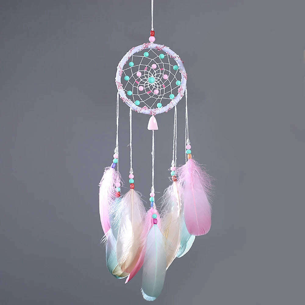 Indian Style Dreamcatcher Handmade Wind Chimes Hanging Pendant Dream Catcher Home Wall Art Hangings Decorations - KIMLUD