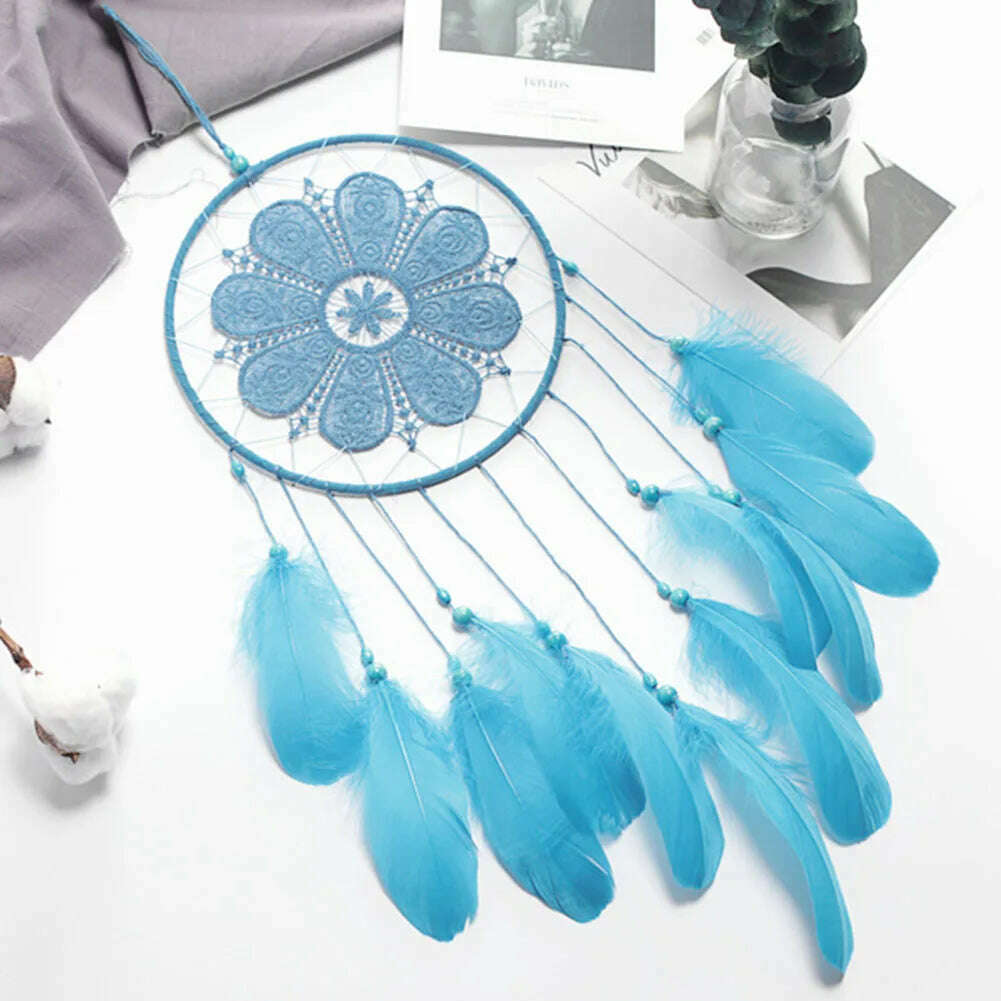 Indian Style Dreamcatcher Handmade Wind Chimes Hanging Pendant Dream Catcher Home Wall Art Hangings Decorations - KIMLUD