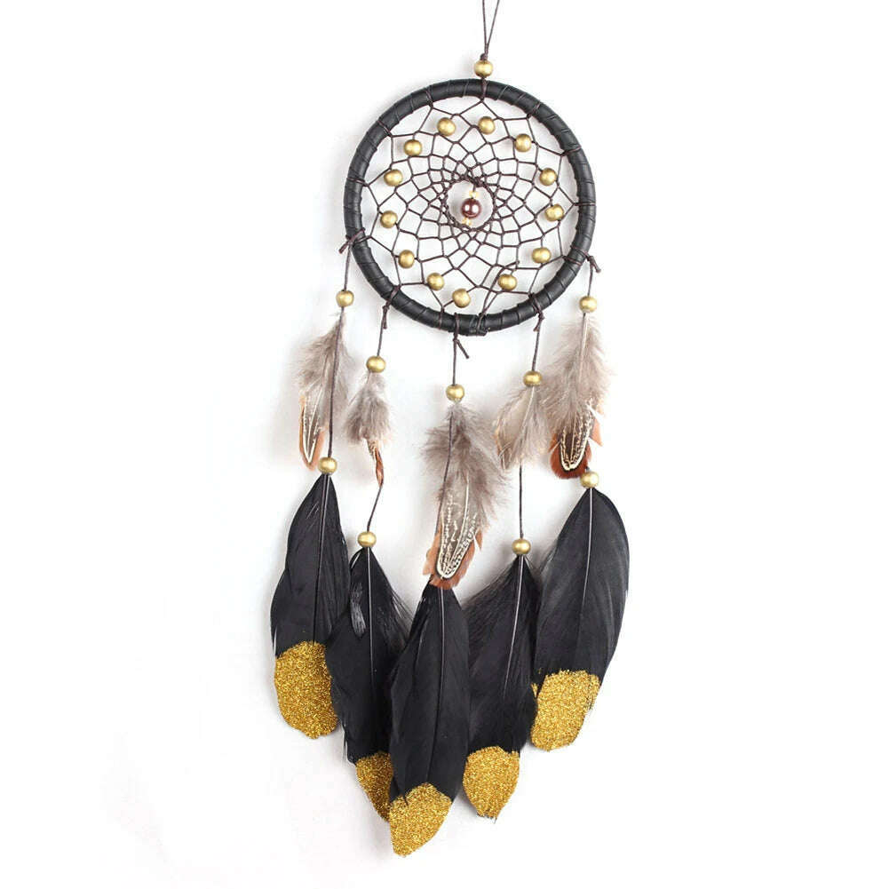 Indian Style Dreamcatcher Handmade Wind Chimes Hanging Pendant Dream Catcher Home Wall Art Hangings Decorations - KIMLUD