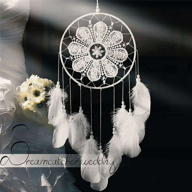 Indian Style Dreamcatcher Handmade Wind Chimes Hanging Pendant Dream Catcher Home Wall Art Hangings Decorations - KIMLUD