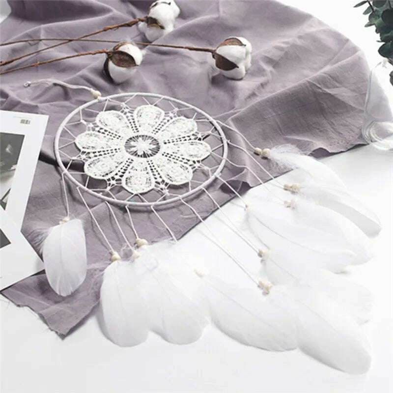 Indian Style Dreamcatcher Handmade Wind Chimes Hanging Pendant Dream Catcher Home Wall Art Hangings Decorations - KIMLUD