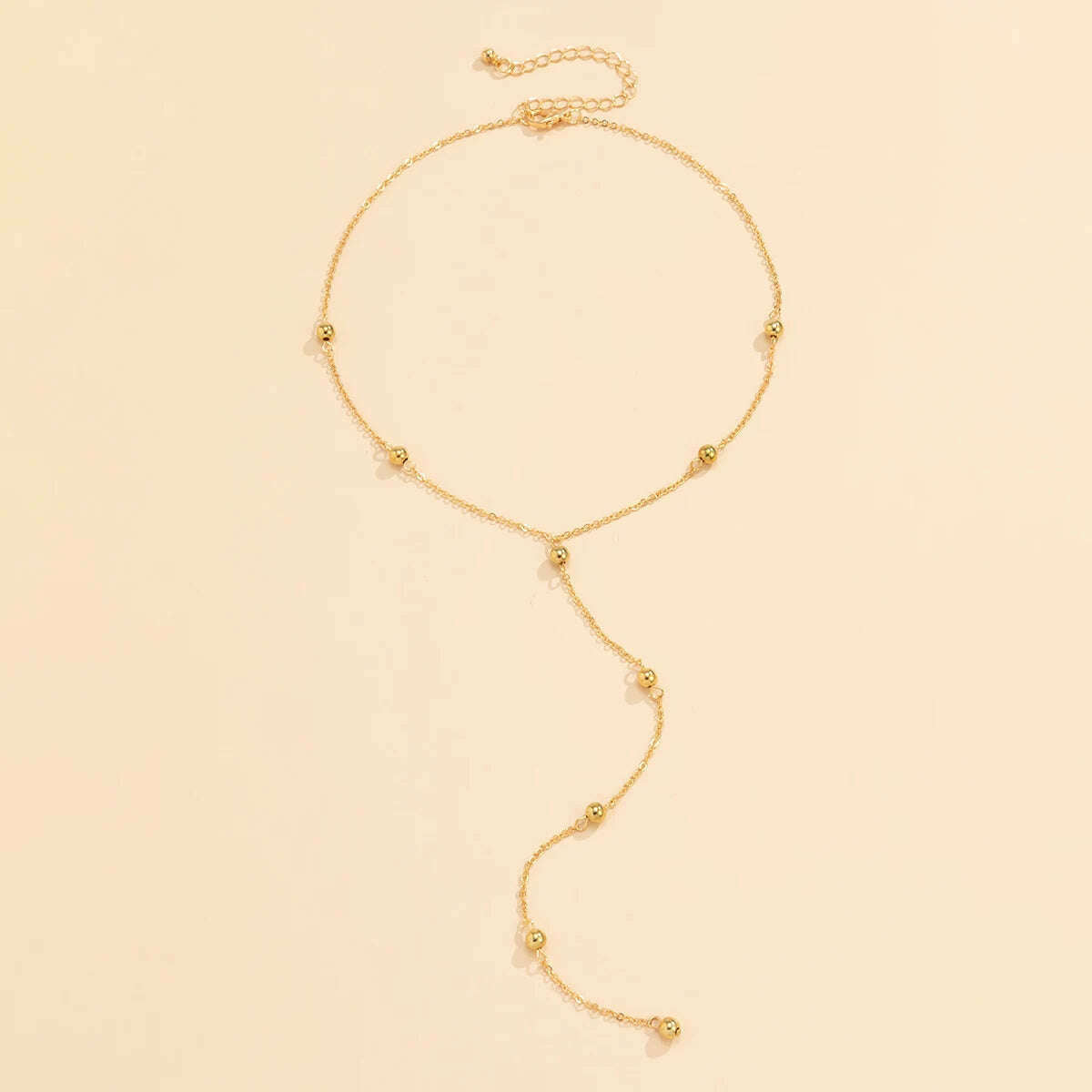 KIMLUD, Ingemark Minimalism 2022 Long Tassel Necklace for Women Girls Vintage Chest Thin Chain Ball Pendant Female Neck Jewelry Gift New, KIMLUD Women's Clothes