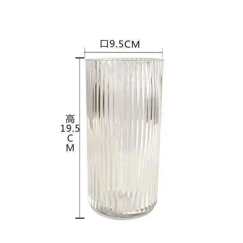 KIMLUD, Ins Creative Glass Vase Fold Paper-like Luxury Flower Vase Home Decoration Irregular Transparent Glass Vase Hydroponic Art, A, KIMLUD APPAREL - Womens Clothes
