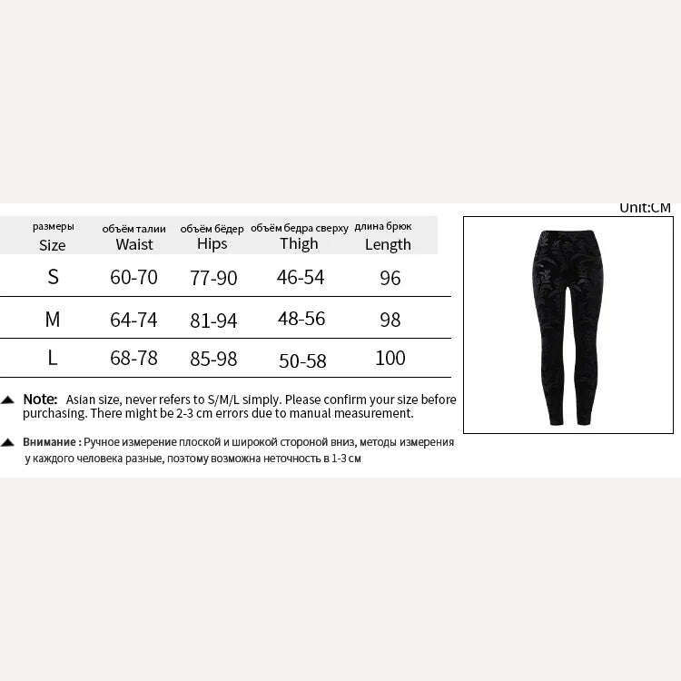 KIMLUD, InsDoit Gothic Velvet High Waist Darkness Pants Women Print Streetwear Vintage Aesthetic Skinny Pants Punk Harajuku Pants 2023, KIMLUD Womens Clothes